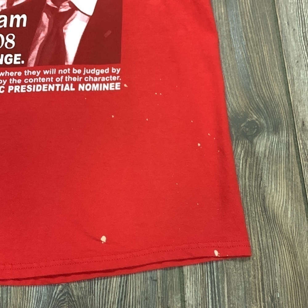 Martin Luther King Jr. & Obama 2008 Presidential Elect Democrat Red Tee - Picture 3 of 9